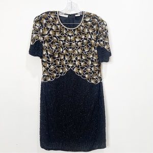 Night Vogue Vintage Beaded Sequin Dress Size M